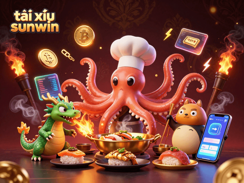 Experience the action of tài xỉu sunwin with thrilling 3D illustrations of characters and crypto gaming elements.