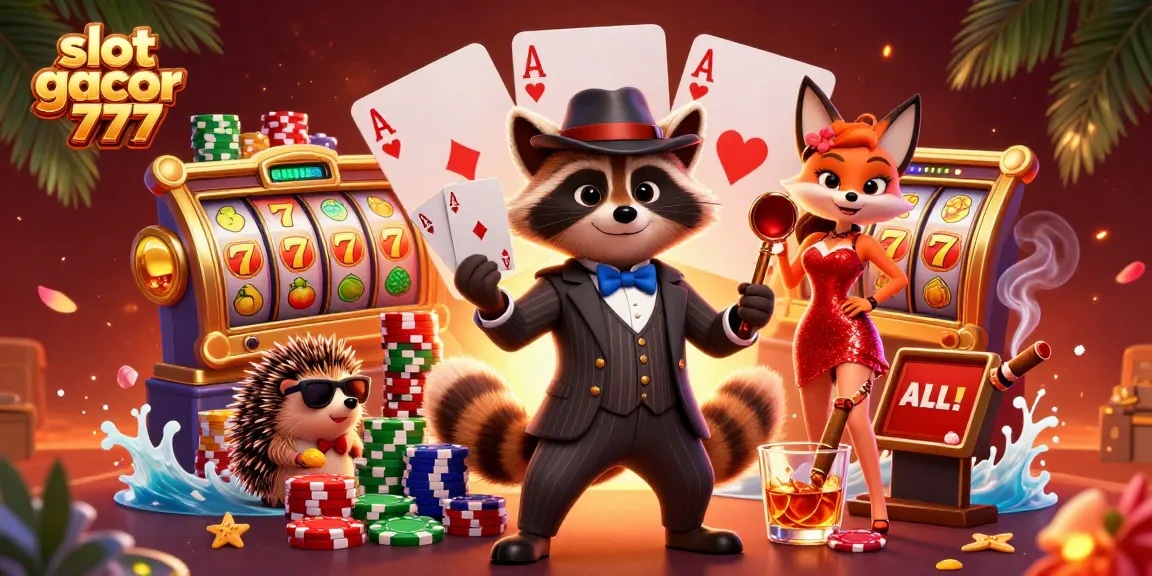 Engage in the winning adventure of slot gacor 777 with dynamic characters and vibrant 3D casino elements.