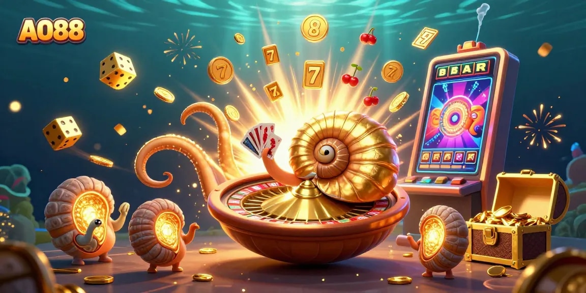 Experience dynamic gaming excitement with AO88's vibrant casino elements and 3D characters.