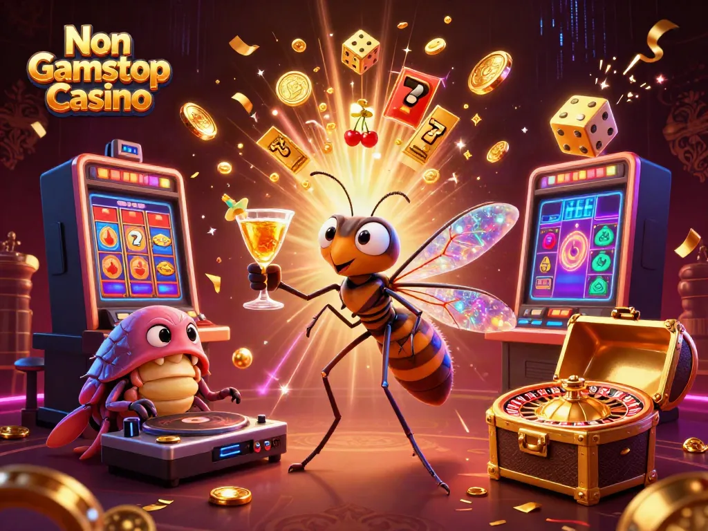 Experience thrilling gameplay at Non Gamstop Casino with vibrant casino characters and explosive jackpots