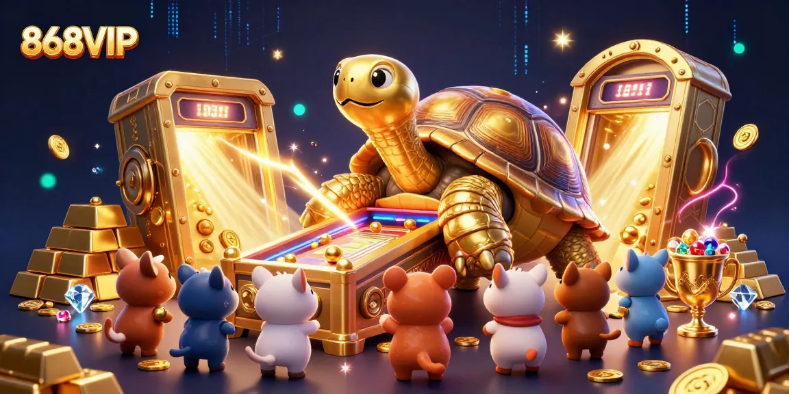 868VIP brings a thrilling gaming experience with a vibrant, treasure-filled casino scene.
