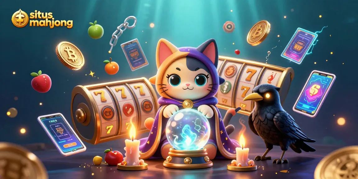 Experience thrilling action at situs mahjong with colorful slot reels, mystical characters, and dynamic gaming elements.