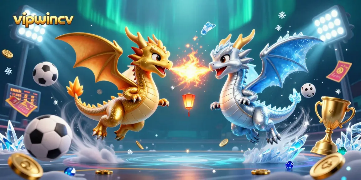 Experience thrilling gameplay at vipwincv with golden dragons and various sports elements flying in a lively 3D scene.